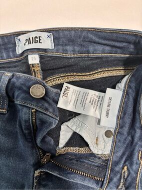 PAIGE Skyline Skinny Jeans - Indigo with Gold Stitching